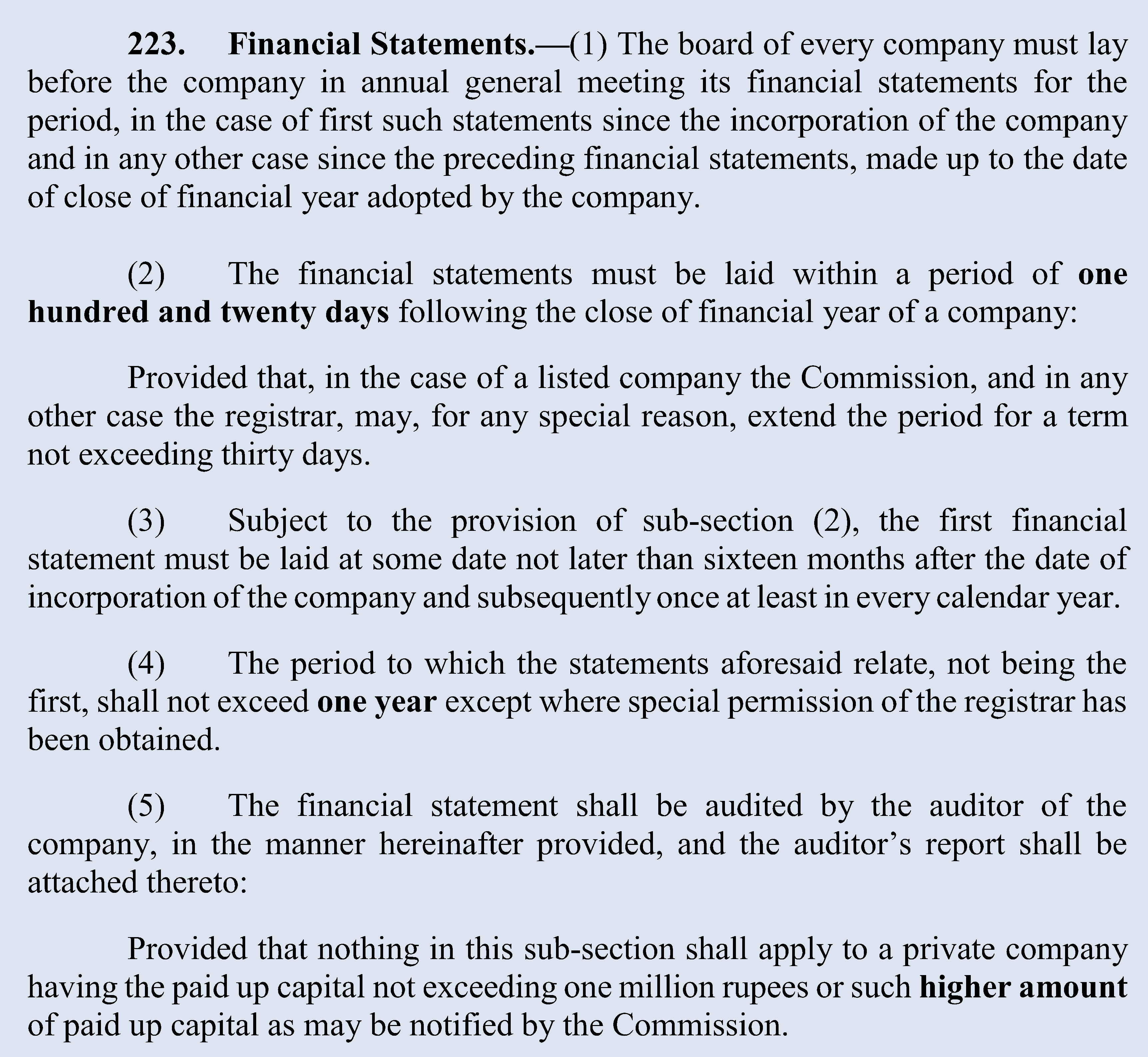 Auditor Appointment is mandatory if the paid up capital of the company exceeds one million rupees