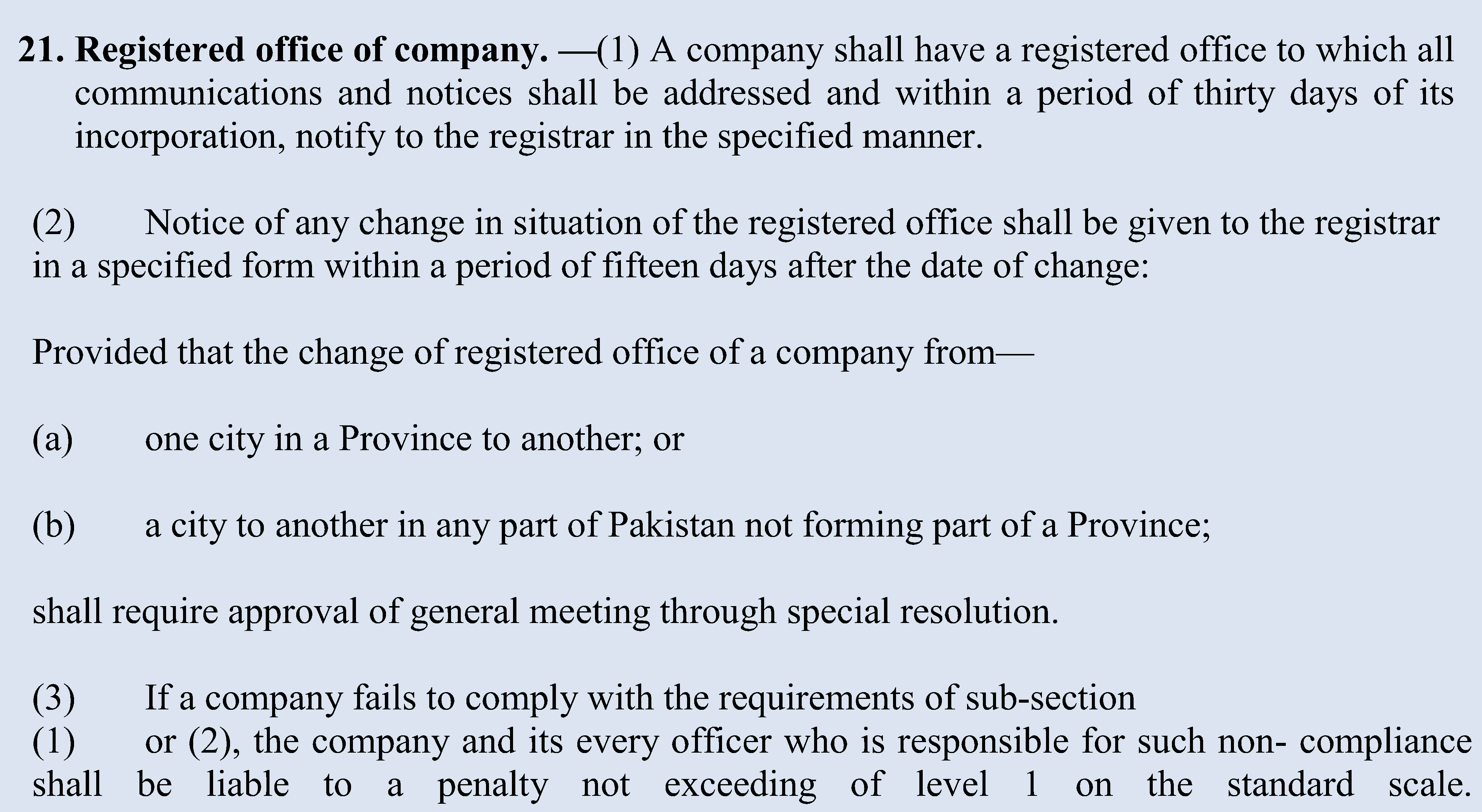 Registered office or change in compnay address