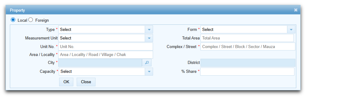 Property Address for STRN or Sales Tax Registration