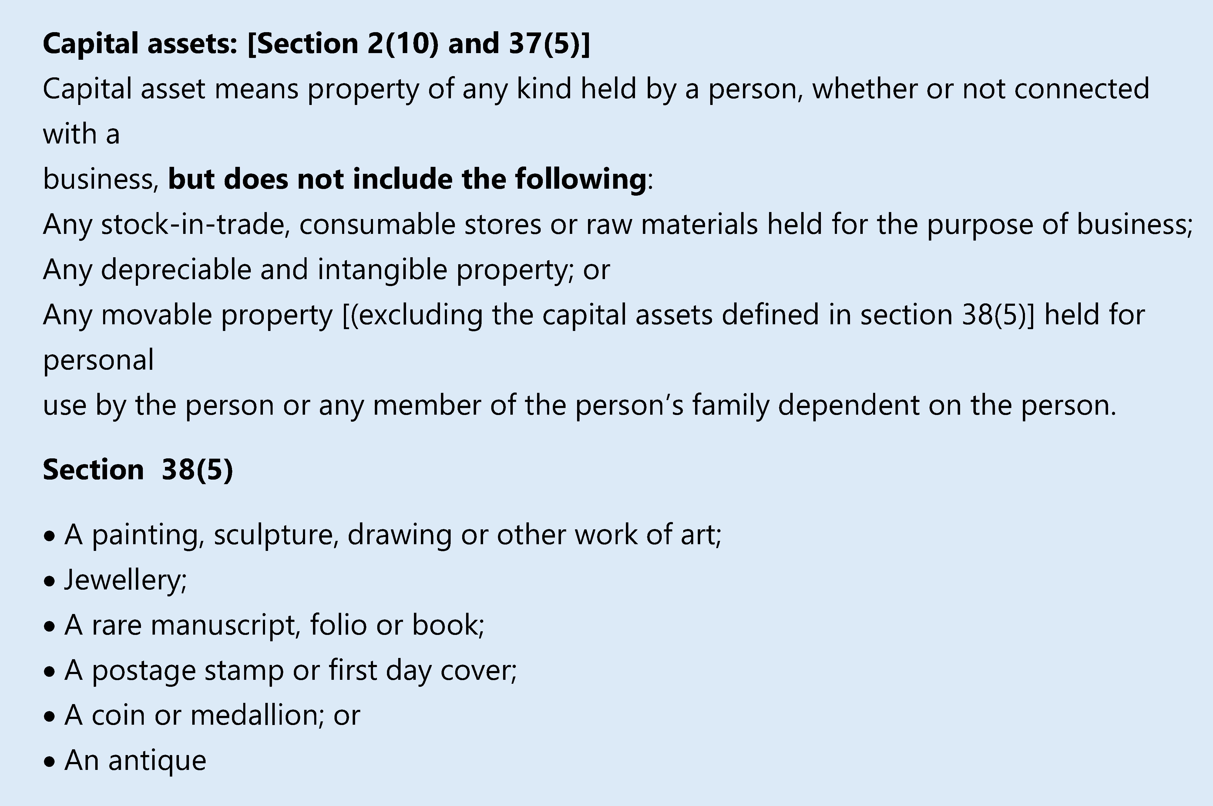 Personal Used Assets